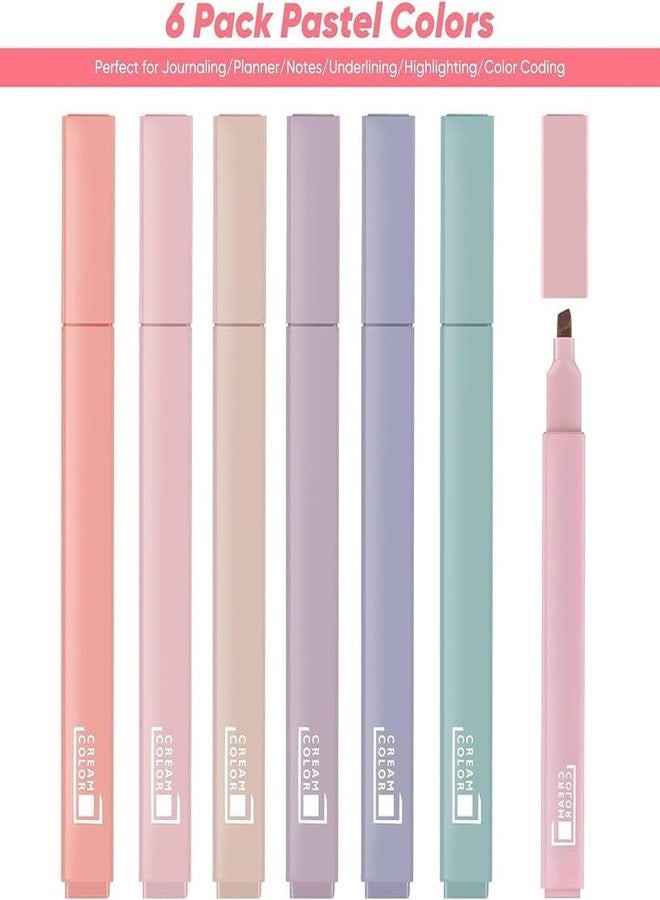 Stadash 6 Color Mild Highlighters Bible Pens Set - Aesthetic Pastel Marker Pens No Bleed with Soft Chisel Tip Cute Stationery for Journaling, Planner, Study Notes, School and Office Use - Image 2