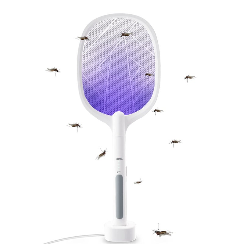 RTYFGH 2 in 1 Bug Zapper, Electric Fly Swatter Mosquitoes Killing Without Waving Hands, Fly Zapper Indoor Mosquito Swatter Suitable for Home and Outdoor, 3000 Volts & USB Charger - Image 1