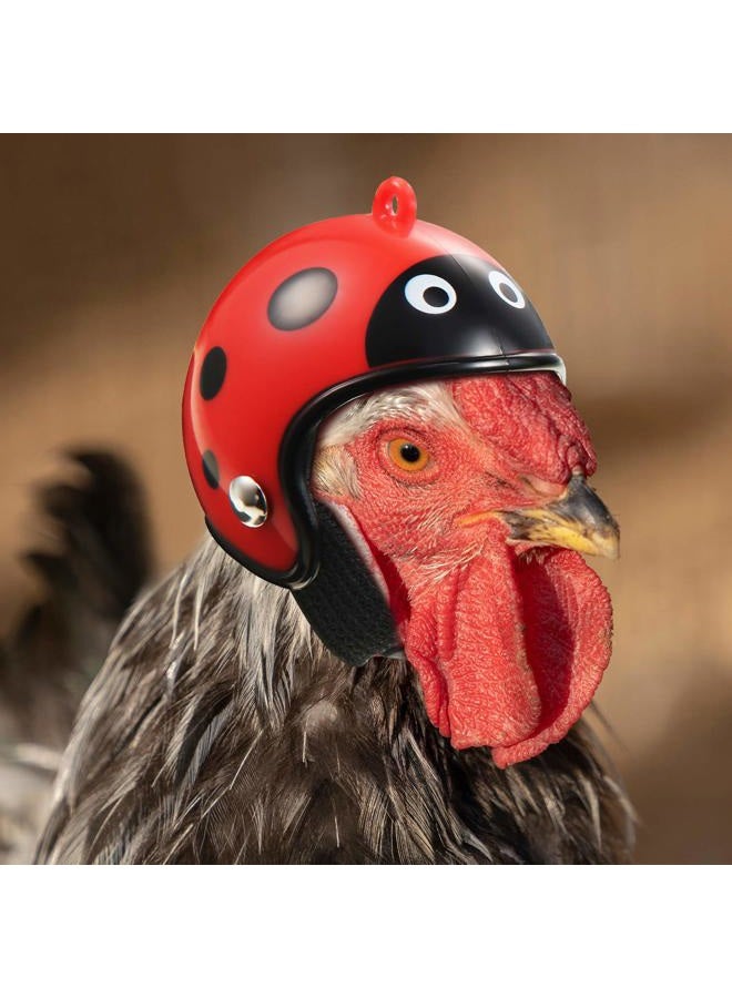 Skylety 8-Piece Chicken Helmet Pet Safety Helmet Funny Bird Hat Headwear Small Pet Hard Hat Accessories for Chicken Bird Parrot Parakeet (Camouflage, Yellow, Red, 1.57 x 1.77 inches) - Image 2