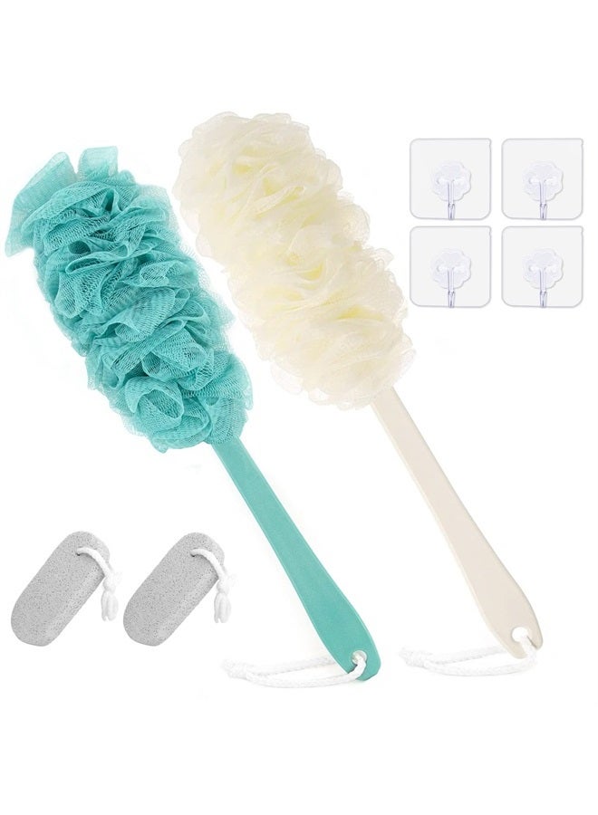 WOBEVB Back Scrubber for Shower, Long Handle Back Loofah Shower Brush, Bath Brush for Women Men, Soft Nylon Mesh Back Cleaner Washer, Loofah Sponge Exfoliating Body Scrubber for Skin Care - Image 1