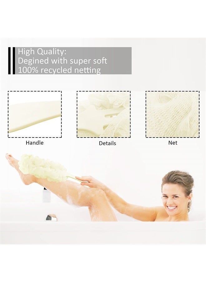 WOBEVB Back Scrubber for Shower, Long Handle Back Loofah Shower Brush, Bath Brush for Women Men, Soft Nylon Mesh Back Cleaner Washer, Loofah Sponge Exfoliating Body Scrubber for Skin Care - Image 3