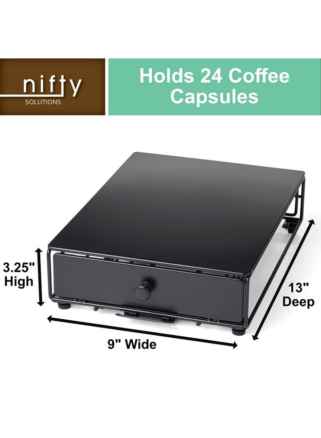 Nifty Solutions Nifty Solutions Capacity Nifty Rolling Mini Black Finish, Compatible with K-Cups, 24 Pod Pack Holder, Compact Under Coffee Pot Storage Drawer, Slim Home Kitchen Counter Organizer - Image 5