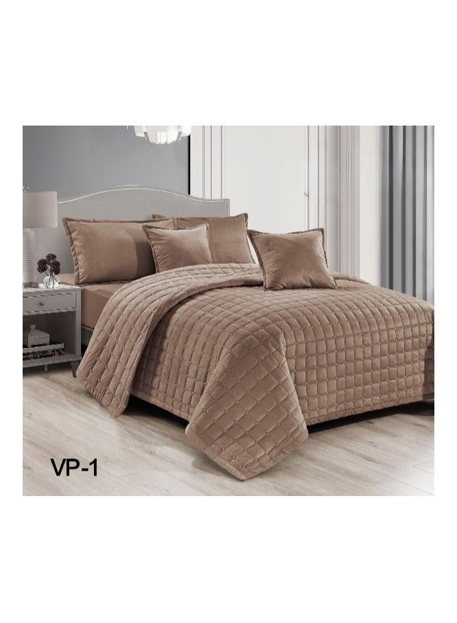 6 Pieces Soft Winter Plain Compressed Double Bed Sheet Quilt Size 240x200 cm Microfiber