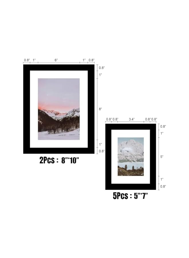 The Bros إطار صور كولاج، 7 حزم من إطارات الصور لتزيين الجدران، مجموعة إطارات للتركيب على الجدار أو العرض على الطاولة - Image 4
