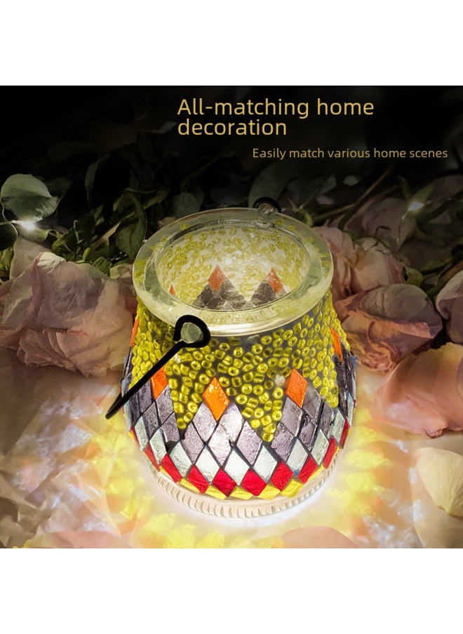 Handmade Diy Mosaic Lantern Material Bag Early Education Parent-child Interactive Creative Group Building Gift Toy Lantern Paste-Color:Pattern F