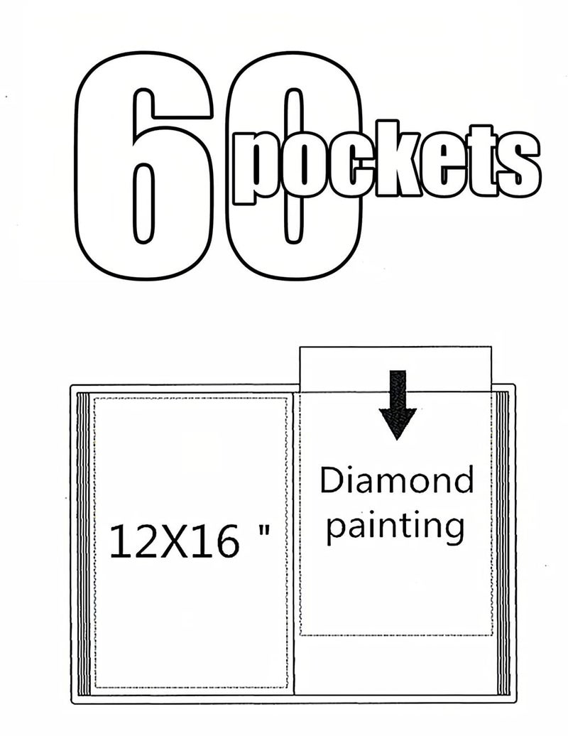 NIHOJIUMA NIHO-JIUMA Diamond Art Storage & Presentation Book - 60-Page Portfolio for 12x16 Diamond Paintings - Image 3