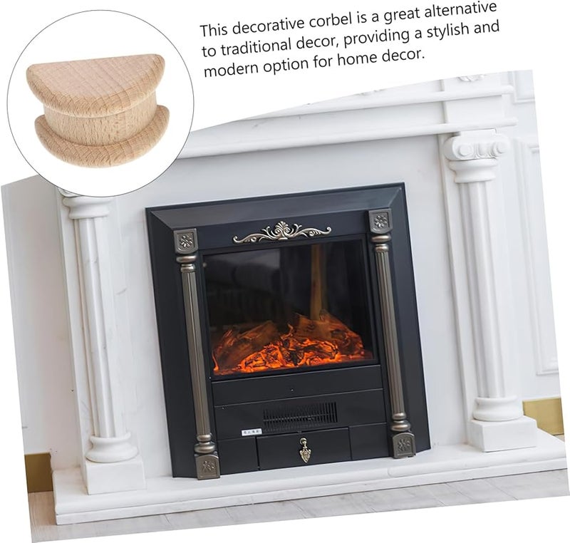 كوربيل خشبي ريفي منقوش أوروبي للأثاث والديكور قطعة واحدة - Image 4