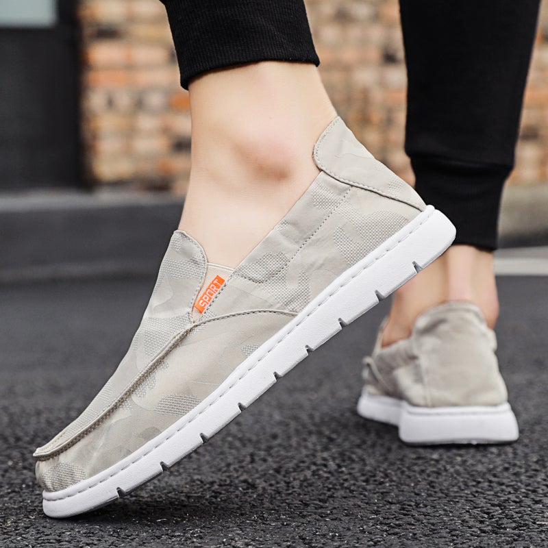 Canvas Men'S Shoes Summer Breathable Style Walking Casual Lazy Slip-On Driving Shoes - Image 4