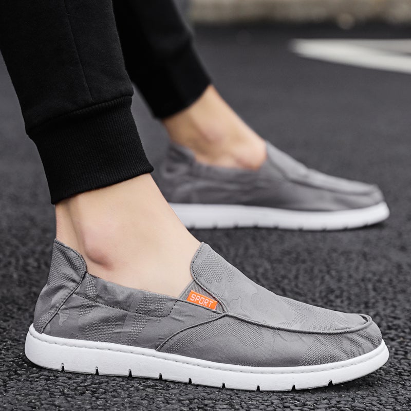Canvas Men'S Shoes Summer Breathable Style Walking Casual Lazy Slip-On Driving Shoes - Image 2