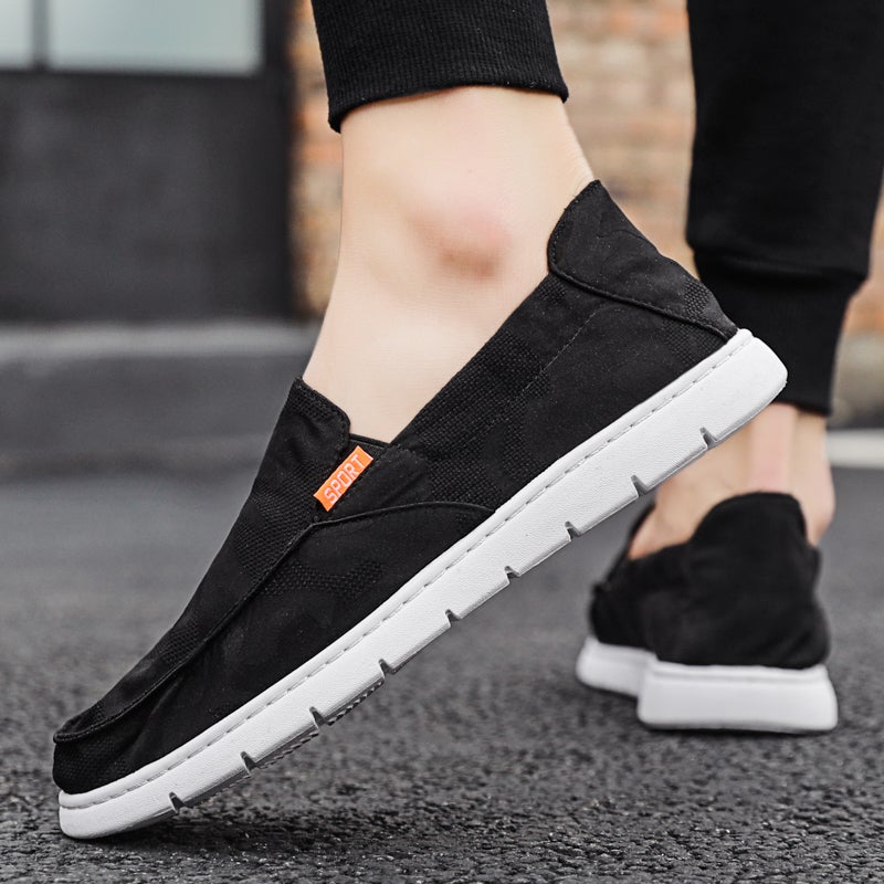 Canvas Men'S Shoes Summer Breathable Style Walking Casual Lazy Slip-On Driving Shoes - Image 3