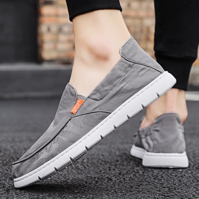 Canvas Men'S Shoes Summer Breathable Style Walking Casual Lazy Slip-On Driving Shoes - Image 1