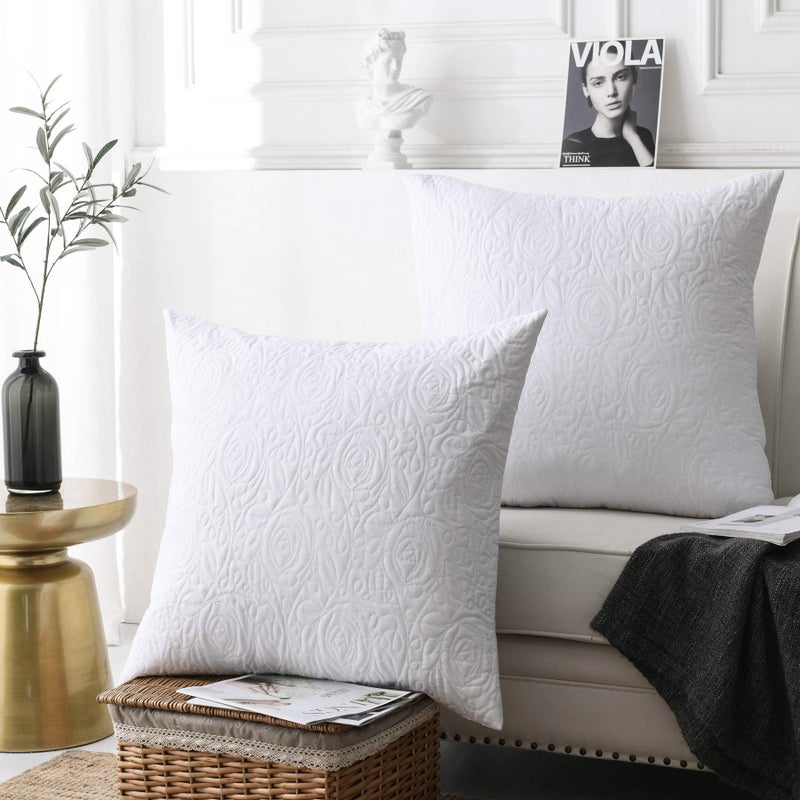 MarCielo MarCielo 2 Pack Euro Sham Covers Euro Sham White 26x26 26 x 26 inches White 