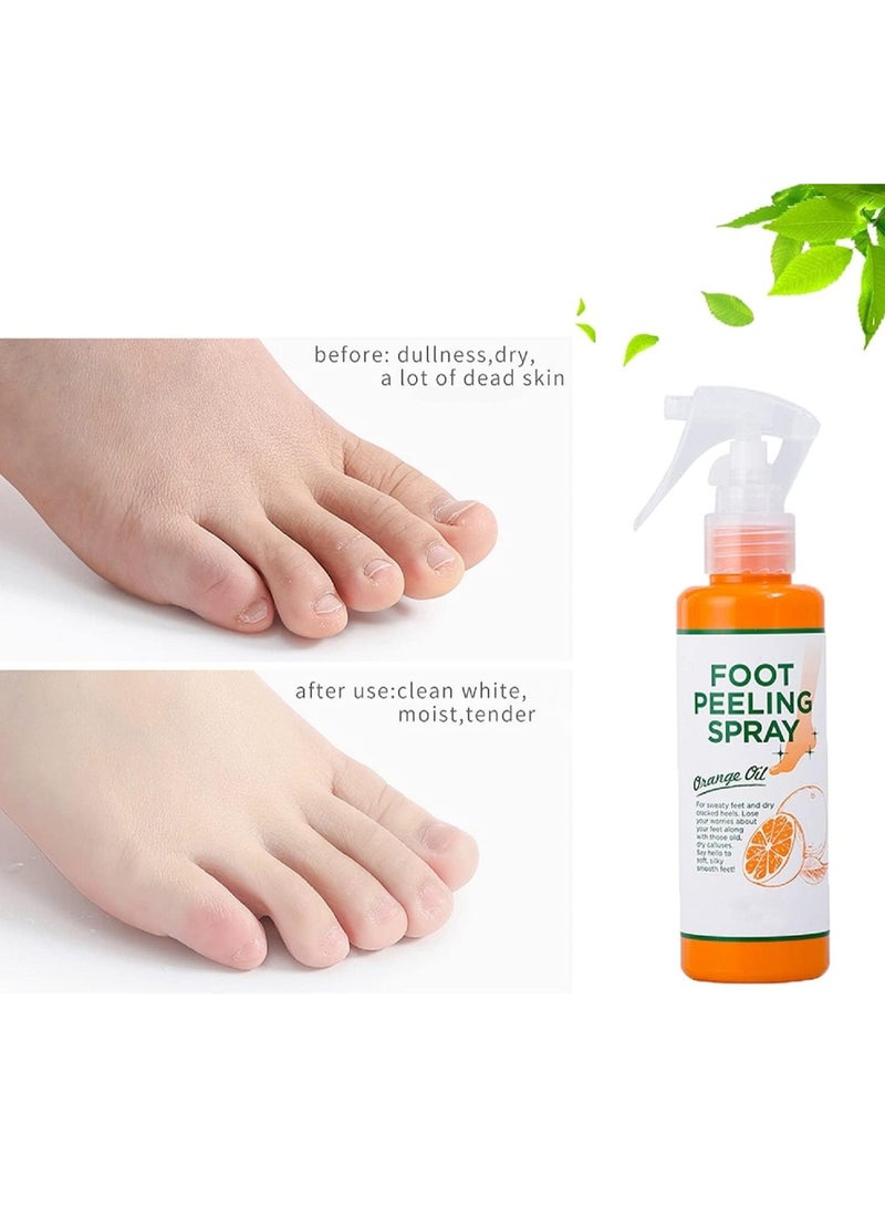 DubaiGallery Foot Peeling Spray Natural Orange Essence Pedicure Hands Dead Skin Exfoliating Foot Moisturizing Hydrating Nourish Peel off Spray, Quickly Remove Dead Skin and Calluses on Feet - Image 3