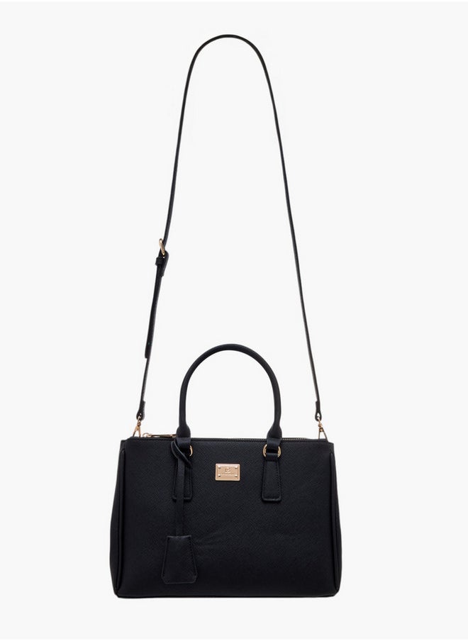 Flora Bella By Shoexpress Solid Tote Bag with Zip Closure and Adjustable Strap  - Image 2