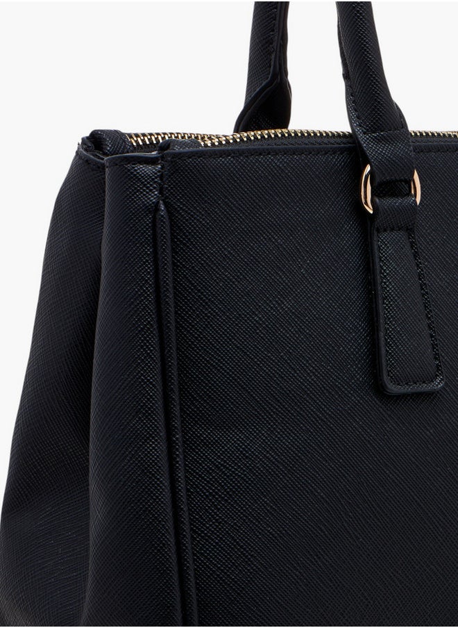 Flora Bella By Shoexpress Solid Tote Bag with Zip Closure and Adjustable Strap  - Image 5