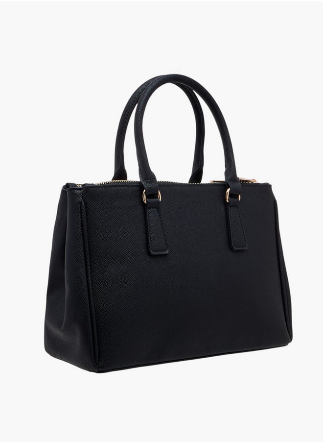 Flora Bella By Shoexpress Solid Tote Bag with Zip Closure and Adjustable Strap  - Image 3