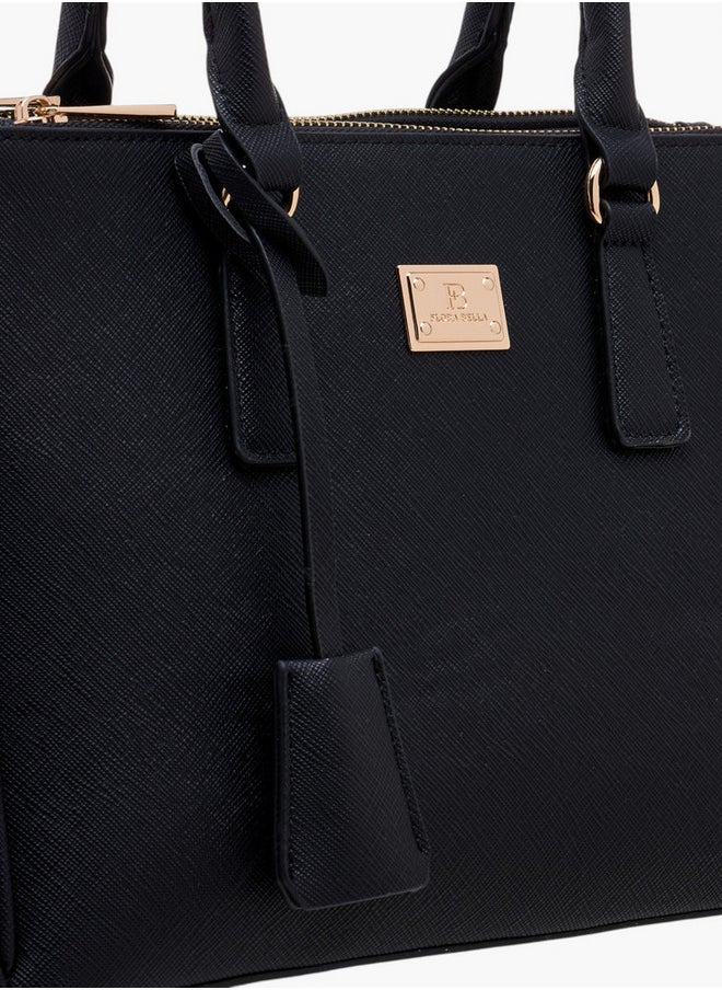 Flora Bella By Shoexpress Solid Tote Bag with Zip Closure and Adjustable Strap  - Image 4