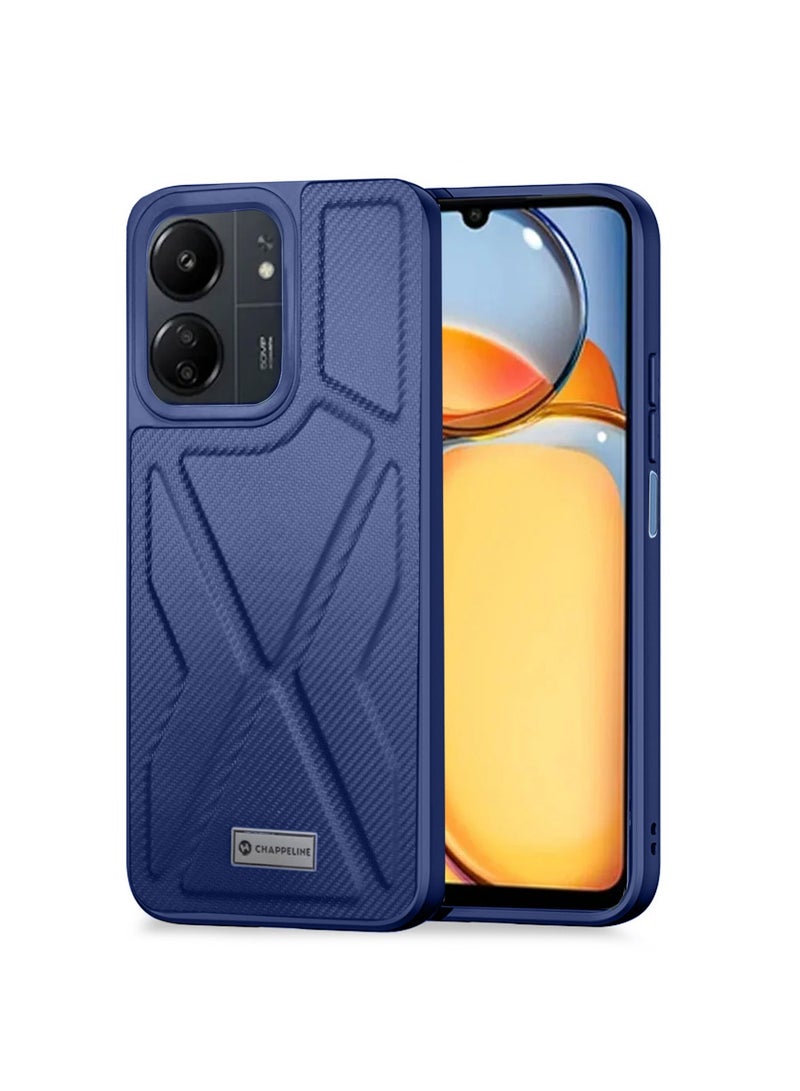 CHAPPELINE Soft Silicone Fabric Texture Case Cover For Xiaomi Redmi 13C 4G 2023 Navy Blue - Image 1