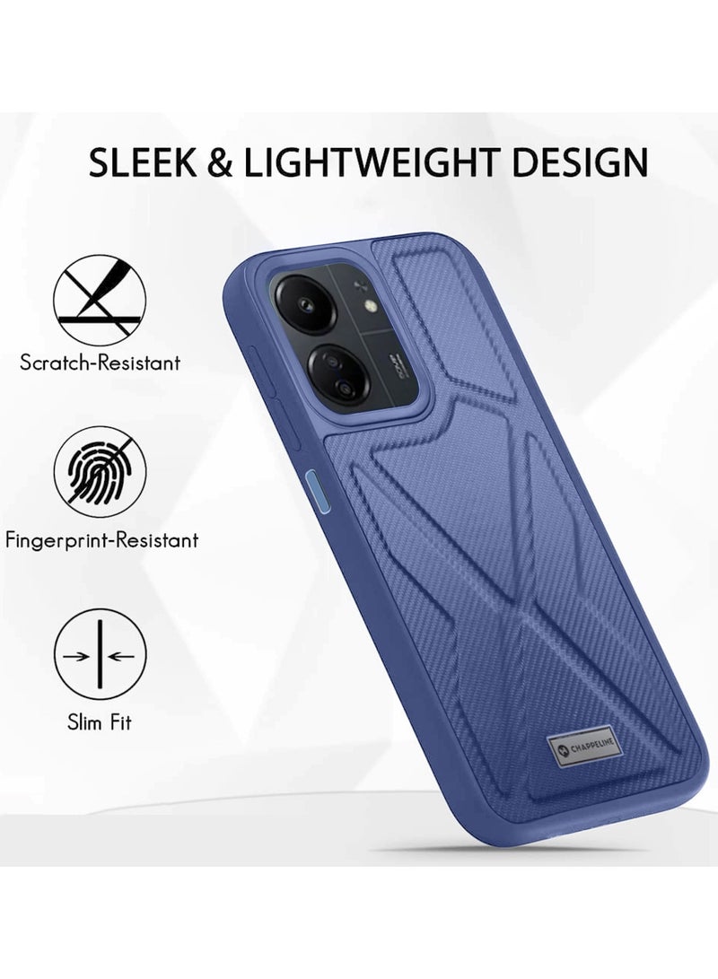 CHAPPELINE Soft Silicone Fabric Texture Case Cover For Xiaomi Redmi 13C 4G 2023 Navy Blue - Image 2