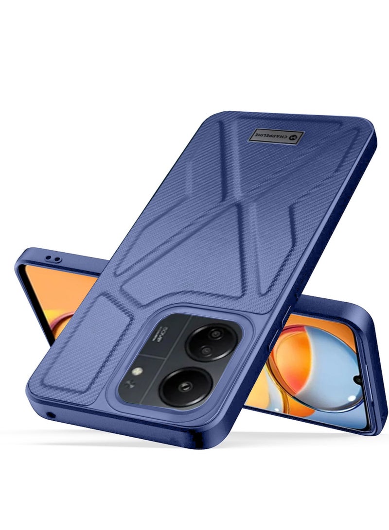 CHAPPELINE Soft Silicone Fabric Texture Case Cover For Xiaomi Redmi 13C 4G 2023 Navy Blue - Image 3
