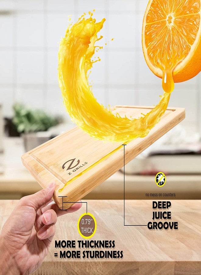Z GRILLS Selected Bamboo Cutting Board with Deep Juice Groove, 15.7 x 11.4 Inches, Charcuterie and Chopping Butcher Block for Meat - Image 2