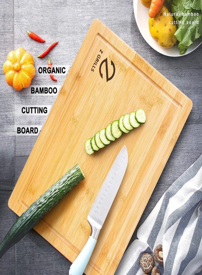 Z GRILLS Selected Bamboo Cutting Board with Deep Juice Groove, 15.7 x 11.4 Inches, Charcuterie and Chopping Butcher Block for Meat - Image 4