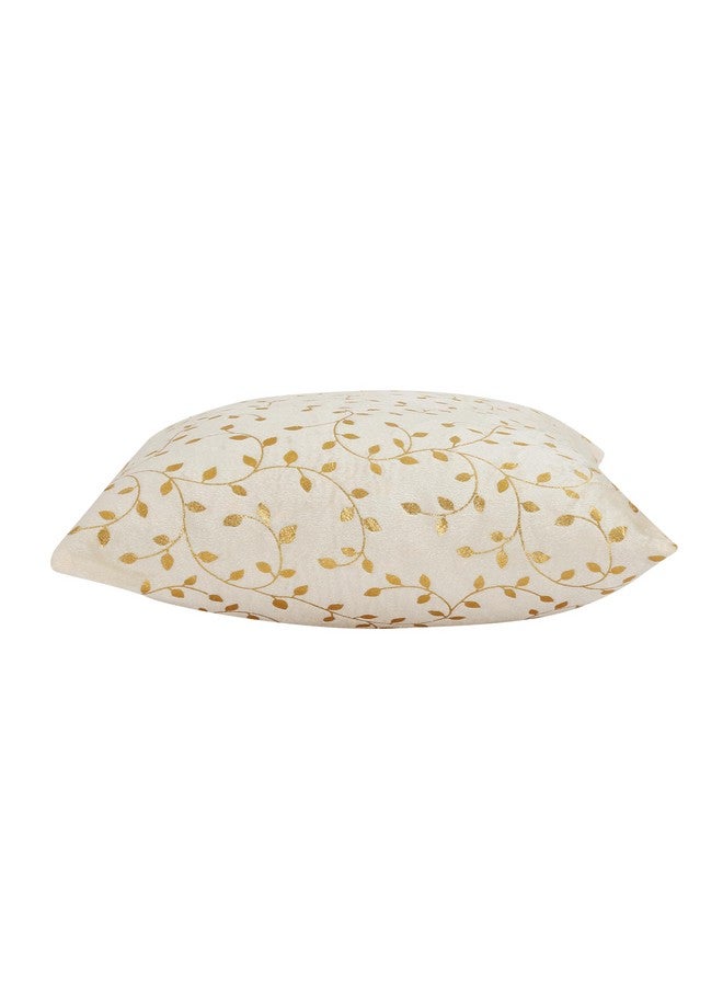 RD TREND RD TREND Velvet Cushion Covers, 40 x 40 cm/16 x 16 inches,250 TC, Back Zipper (2, Cream) - Image 3