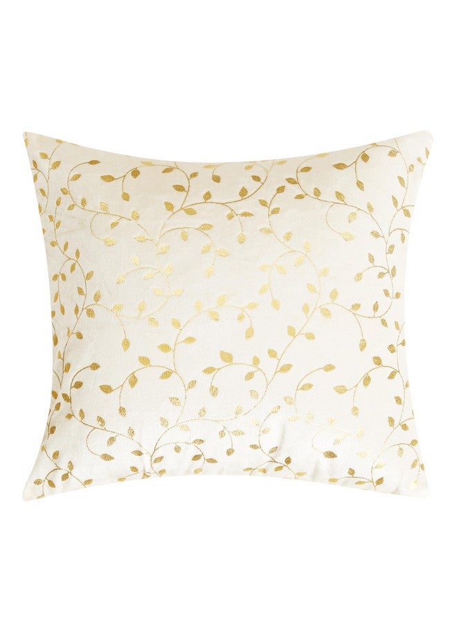 RD TREND RD TREND Velvet Cushion Covers, 40 x 40 cm/16 x 16 inches,250 TC, Back Zipper (2, Cream) - Image 2