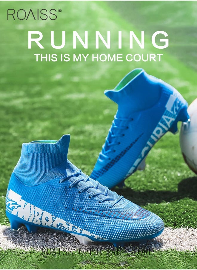 رويس أحذية رياضية للرجال لألعاب القوى، أحذية كرة قدم عالية، أحذية رياضية خفيفة الوزن بمسامير، أحذية رياضية برباط للسباق والقفز، أحذية رياضية احترافية للركض بمسامير - Image 5