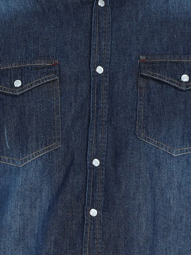 Kuons Avenue  KUONS AVENUE Men Blue Denim Buttoned Shirt for Men | Best Price UAE