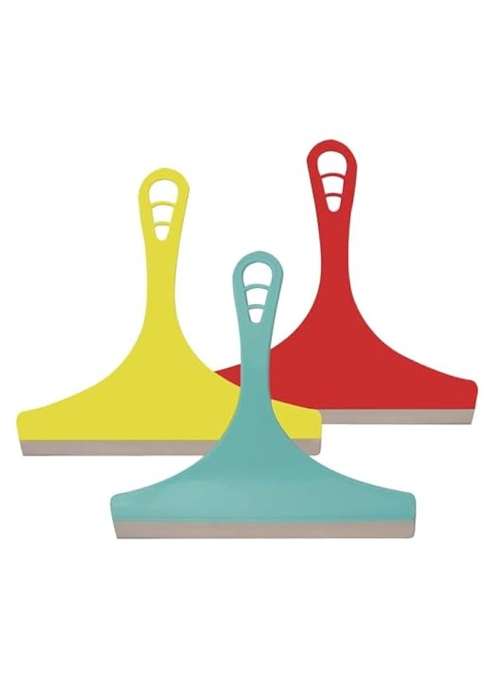 erorex Kitchen Platform & Glass Squeegee Wiper All-Purpose Cleaning Windows Car Windshield Bathroom Mirrors Table Cleaner (Set of 3, Random Colours) - Image 1