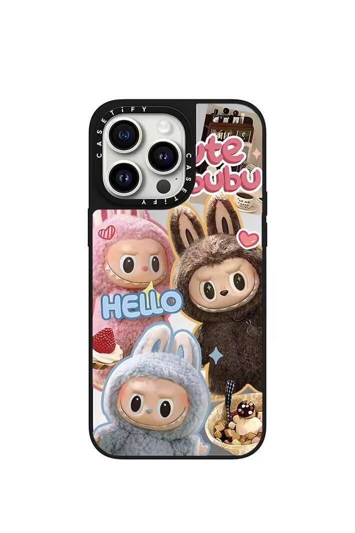 لابوبو هو مناسبة ل فون 15 بروماكس/15 برو حالة الهاتف المحمول مرآة مكافحة قطرة الهاتف المحمول الغطاء الواقي