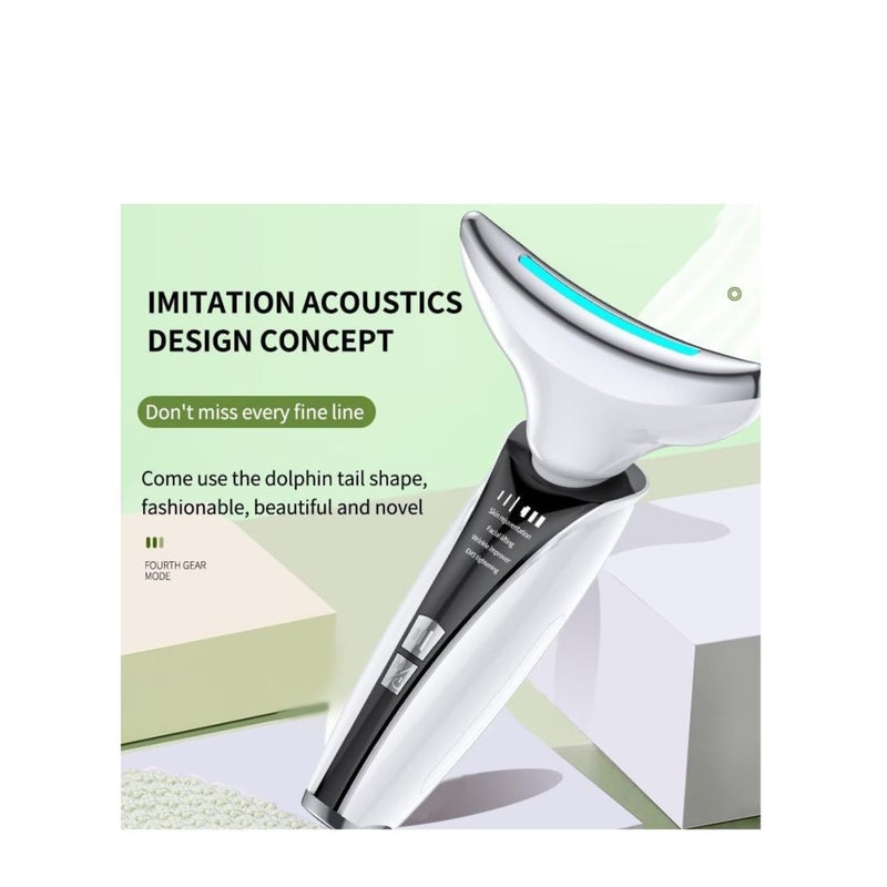 Zikra Dispozitiv Facial Multifunctional, Ingrijire Fata, Gat si Decolteu, Reducerea Ridurilor, Hidratare, Masaj Facial, Terapie cu Fotoni si Vibromasaj, Efect Anti-imbatranire, Incarcare USB - Image 3