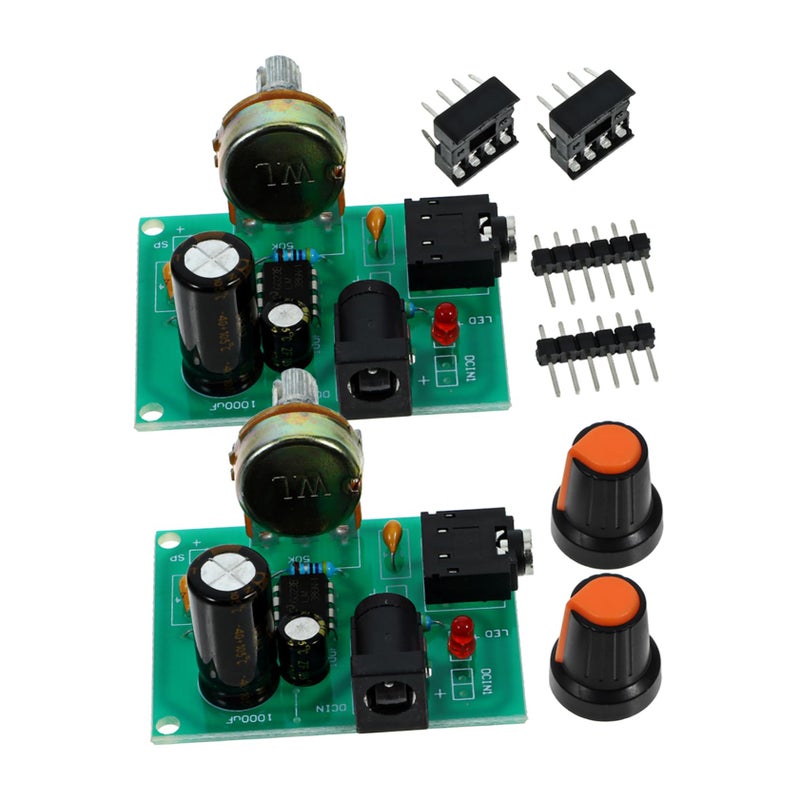 LM386 Mini Amplifier Board Kit 2 Sets Low Power 3 12V Solder Practice DIY Audio Project - Image 2
