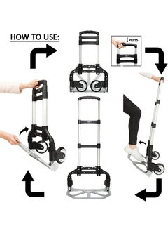 SUNRISE Folding Hand Truck Trolley Big Capacity Aluminum Portable Folding Hand Cart Trolly And Dolly With Wheels  - Image 2