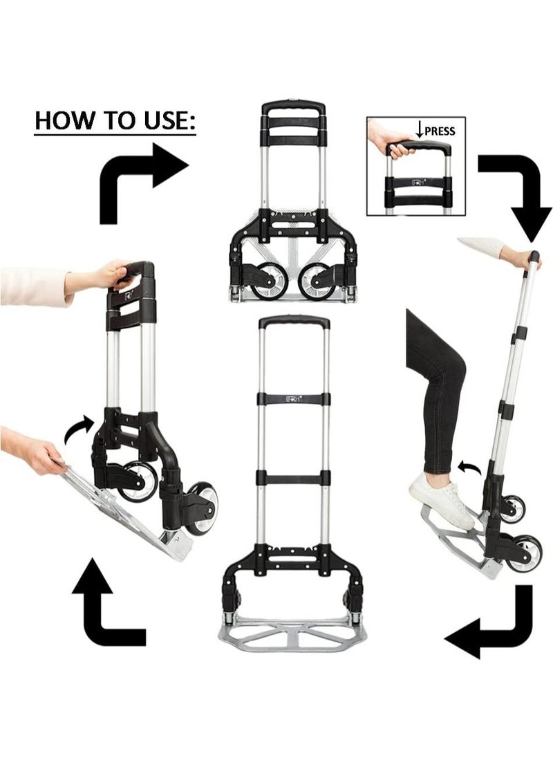 SUNRISE - Folding Hand Truck Trolley Big Capacity Aluminum Portable Folding Hand Cart Trolly And Dolly With Wheels - Image 1