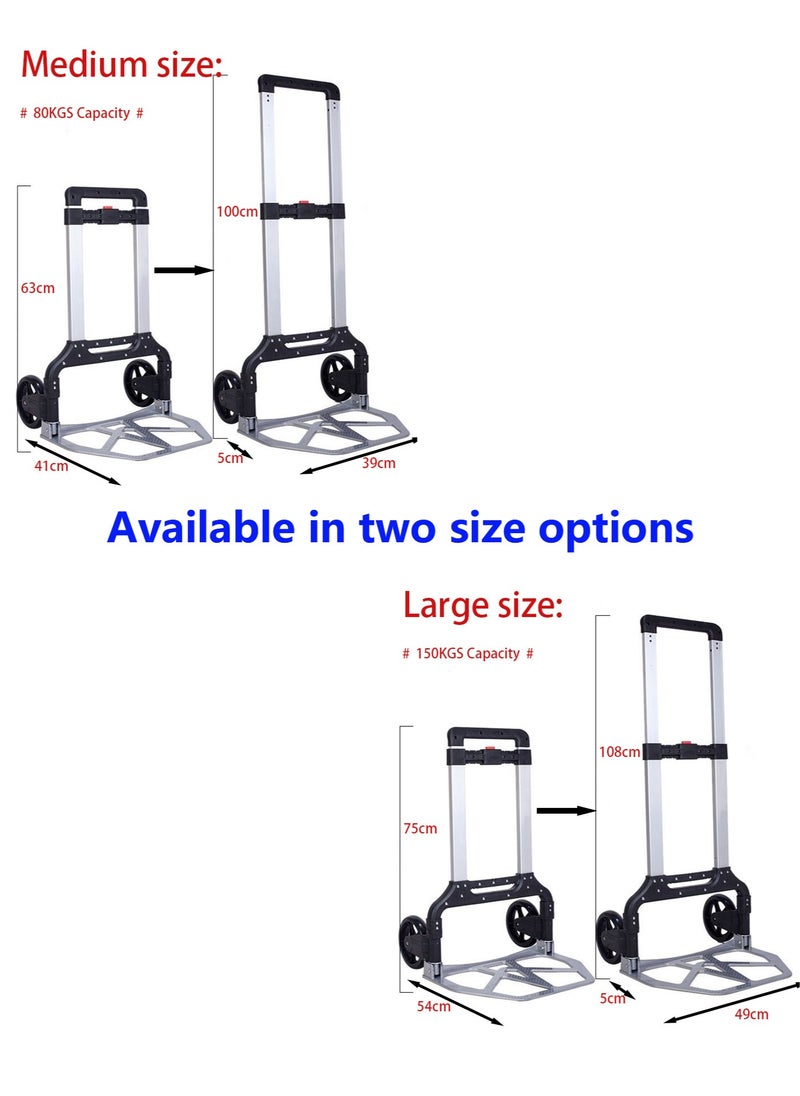 SUNRISE - Folding Hand Truck Trolley Big Capacity Aluminum Portable Folding Hand Cart Trolly And Dolly With Wheels - Image 1
