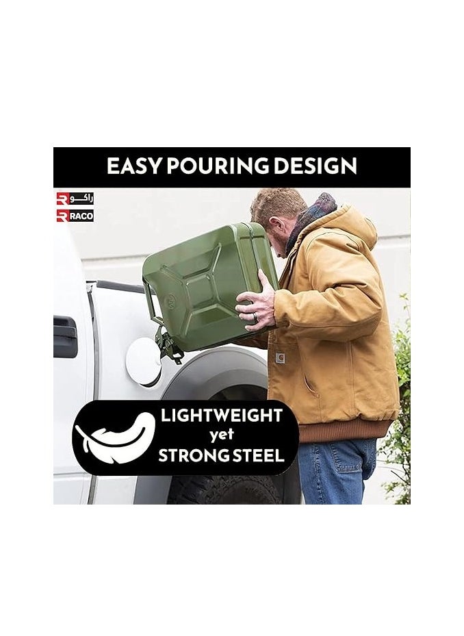 Fuel Can for Gasoline, Diesel and Other Liquids Metal Jerry Can Green Made in Taiwan