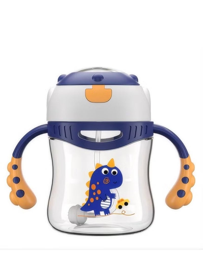 Excellent Children's Straw Cup, Baby Duckbill Cap, Anti-Choking Learning Cup For Babies Over 6 Months Old - Dark Blue - Image 1