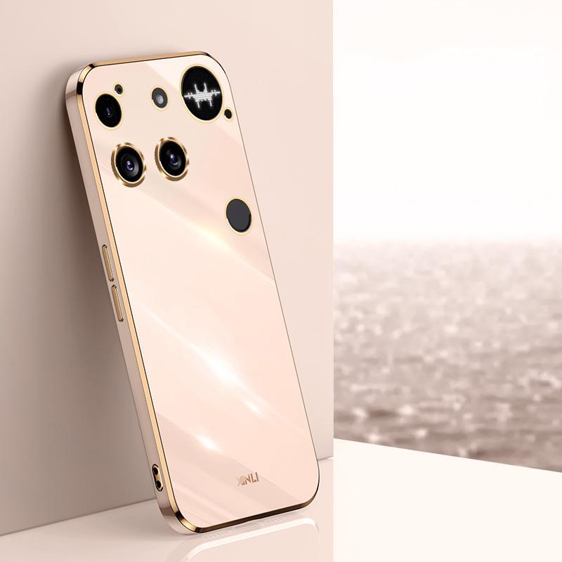 شين لي تونج جراب هاتف TPU مطلي بالكهرباء 6D بحافة مستقيمة لهاتف For Nothing Phone 3 (وردي) - Image 1