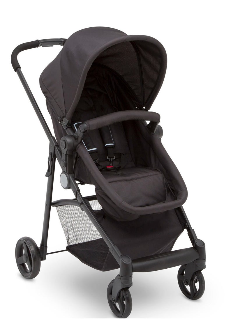 Delta CHILDREN Easy One-Fold Ultralight 2-in-1 Baby Stroller | Reversible Seat | Bassinet Mode | 92x56x110 CM | Lightweight | Newborn to Toddler | Black | Compact Travel  - Image 1