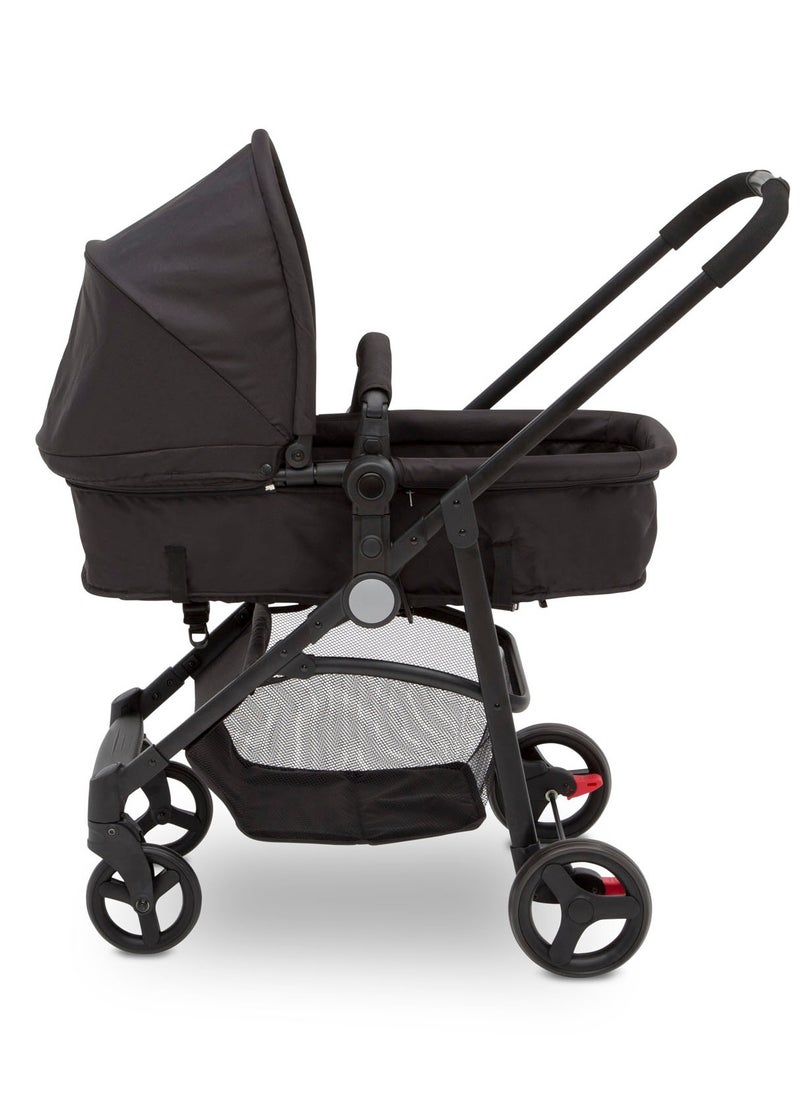Delta CHILDREN Easy One-Fold Ultralight 2-in-1 Baby Stroller | Reversible Seat | Bassinet Mode | 92x56x110 CM | Lightweight | Newborn to Toddler | Black | Compact Travel  - Image 3