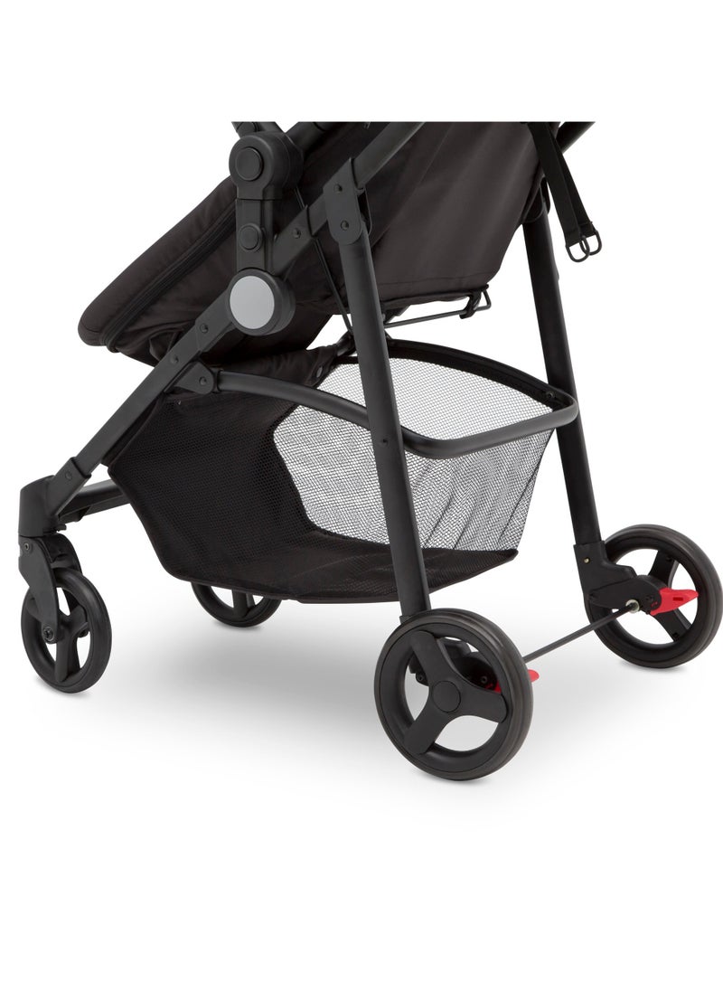Delta CHILDREN Easy One-Fold Ultralight 2-in-1 Baby Stroller | Reversible Seat | Bassinet Mode | 92x56x110 CM | Lightweight | Newborn to Toddler | Black | Compact Travel  - Image 4
