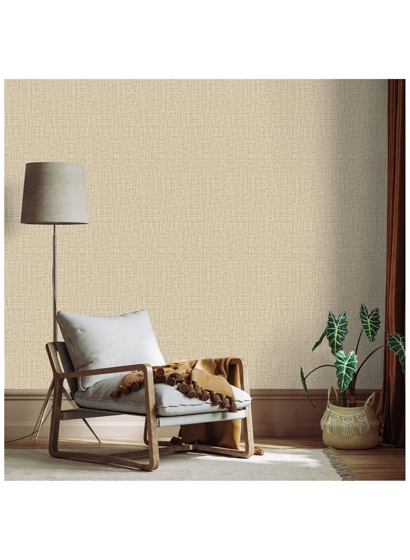 آنا ورق جدران ذاتي اللصق مقاوم للماء والرطوبة من قماش الكتان لتزيين الحمامات والفنادق - Image 4