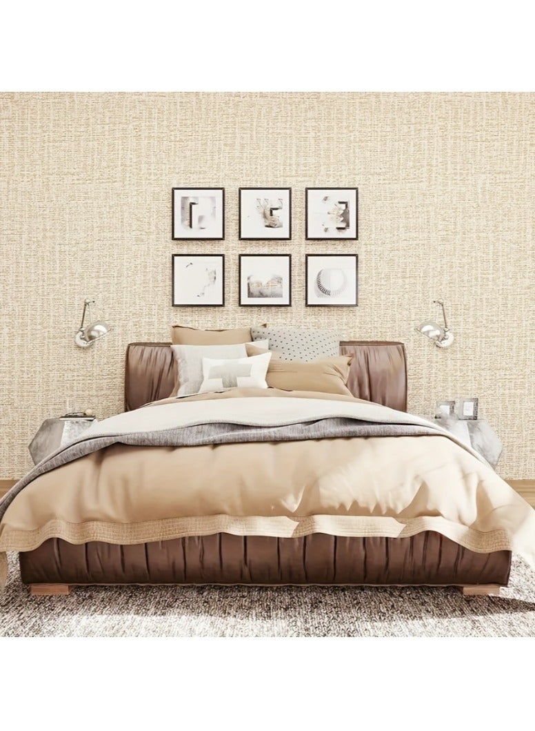 آنا ورق جدران ذاتي اللصق مقاوم للماء والرطوبة من قماش الكتان لتزيين الحمامات والفنادق - Image 2