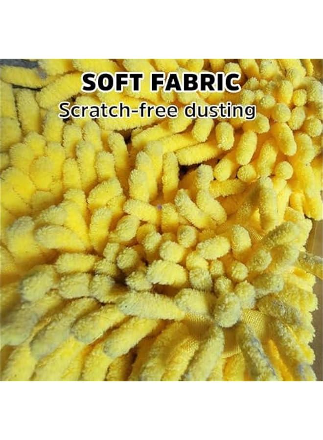 2 Pack Yellow Washable Duster Pads Compatible with Swiffer Duster Handle - Reusable Refills (Handle Not Included)