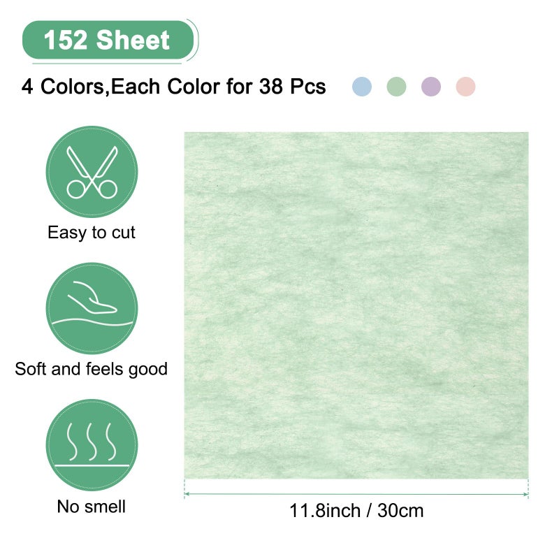M METERXITY 152 Sheet Korean Cotton Wrapping Flower Paper - Floral Wrapping Paper Waterproof Bouquet Wrapping Paper Apply to Gift Packaging(11.8x11.8inches, Green+Purple+Pink+Blue) - Image 3