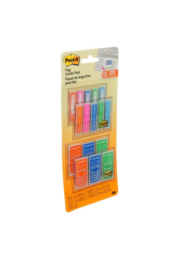 Post-it Flags Combo Pack, 1/2" And 1", Assorted Bright Colors, 320/Pack (680Sh4Vaotg) - Image 3