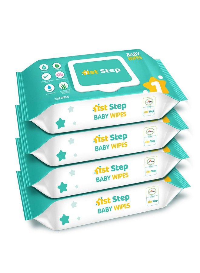 1st Step Baby Wet Wipes With Lid Enriched And Aloe Vera And Jojoba Oil (72 Pcs Pack Of 4) - Image 1