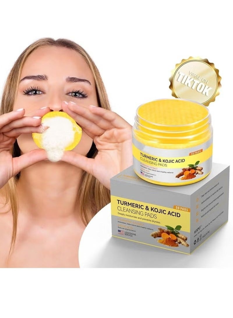 IKZEE 50Pcs Kojic Acid & Turmeric Cleansing Pads - Image 2